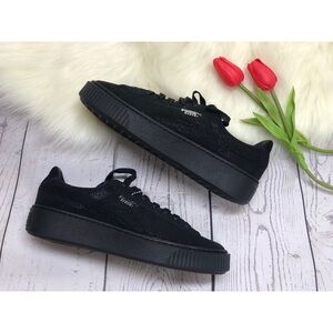 Puma Women's Size 8 Sneakers Leather Black Platform Casual Shoes Fenty Rihanna